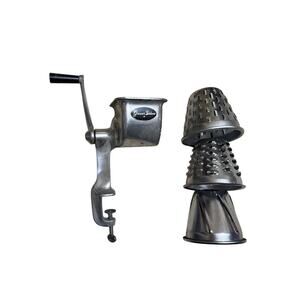 VTG Griser Aluminum Deluxe Hand Crank Meat/Vegetable with 3 Cutting Blades